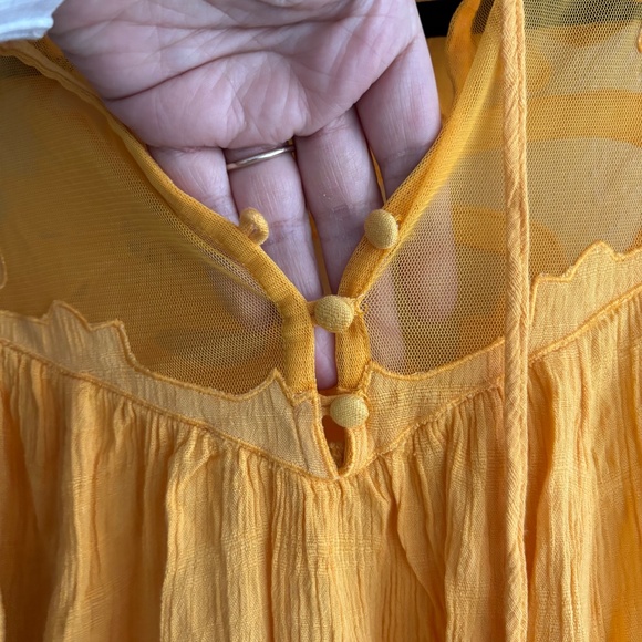 Free People Yellow Crosshatch Mesh Tank Top - Picture 3 of 8